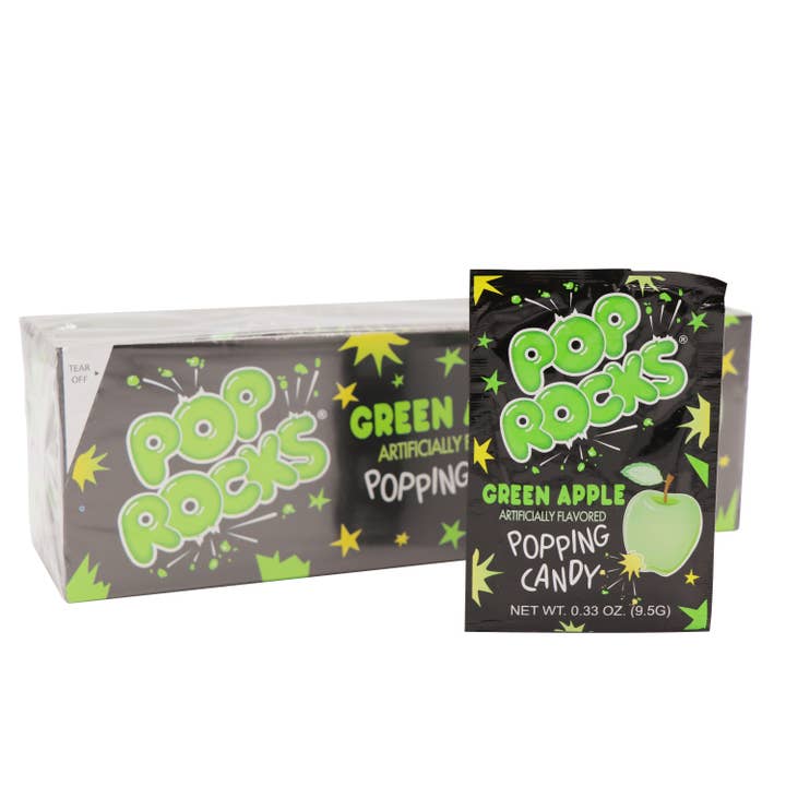 Grandpa Joe's Candy Shop - Wholesale Hard Candy - Pop Rocks, Green Apple, 0.33oz, 24Ct Case