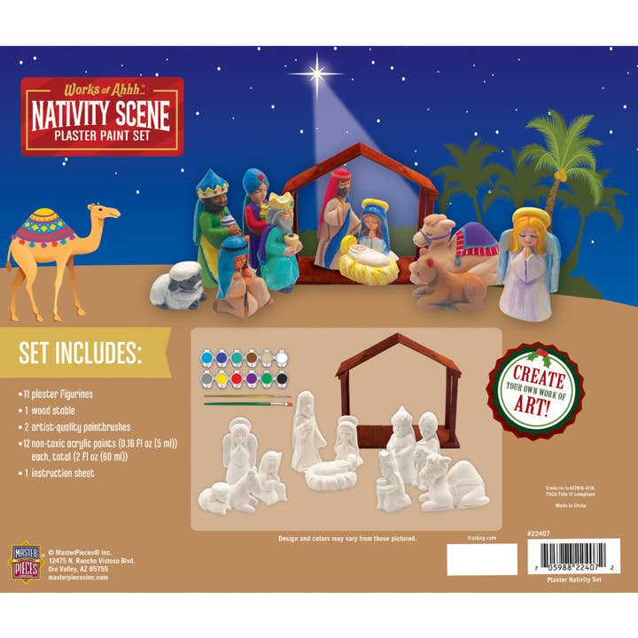 Masterpieces Puzzles - Wholesale DIY Craft Kit - Nativity Scene - Plaster Figurine Paint Set2