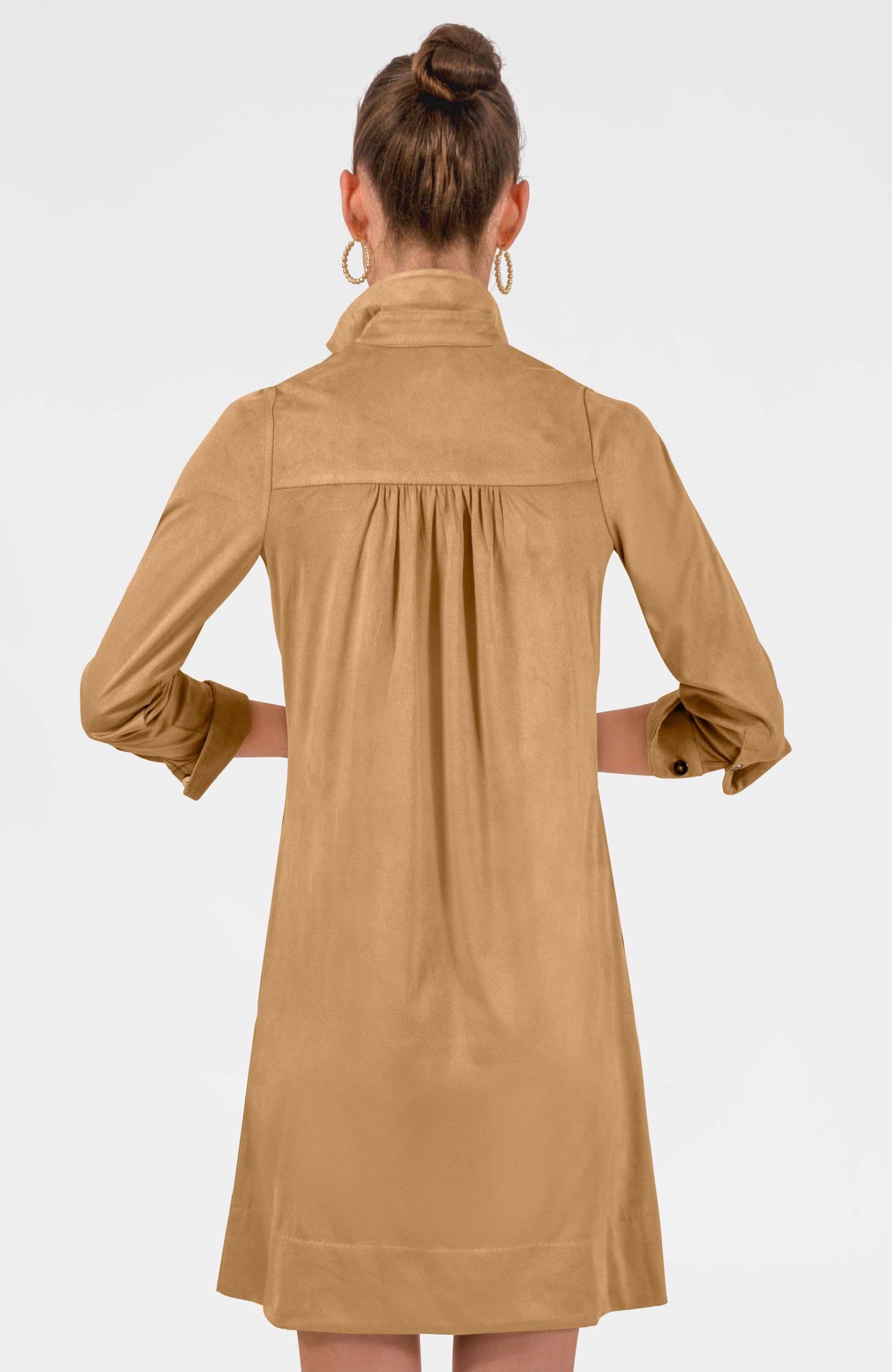 Gretchen Scott LLC - Wholesale Jurk - Dames - Ruffle Rumble Jurk - Ultra Suède8