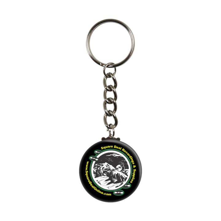 Porte-clés - Enregistrements et fournitures Square Deal - Logo rond pour la vente par Square Deal Recordings & Supplies