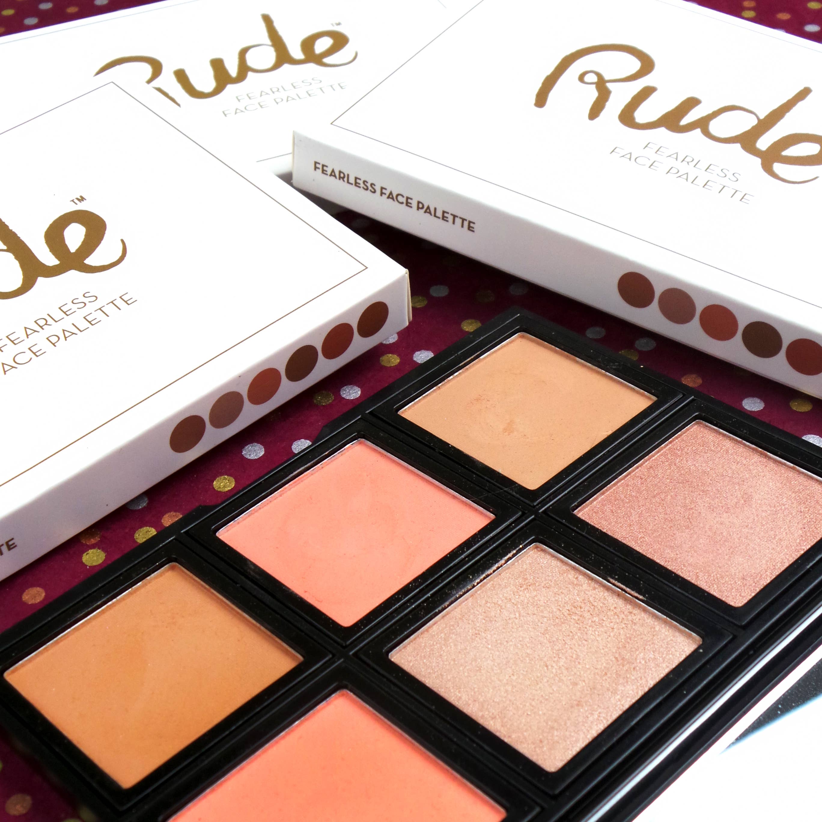 Rude Cosmetics – wholesale Face make-up palette – Fearless Face Palette2