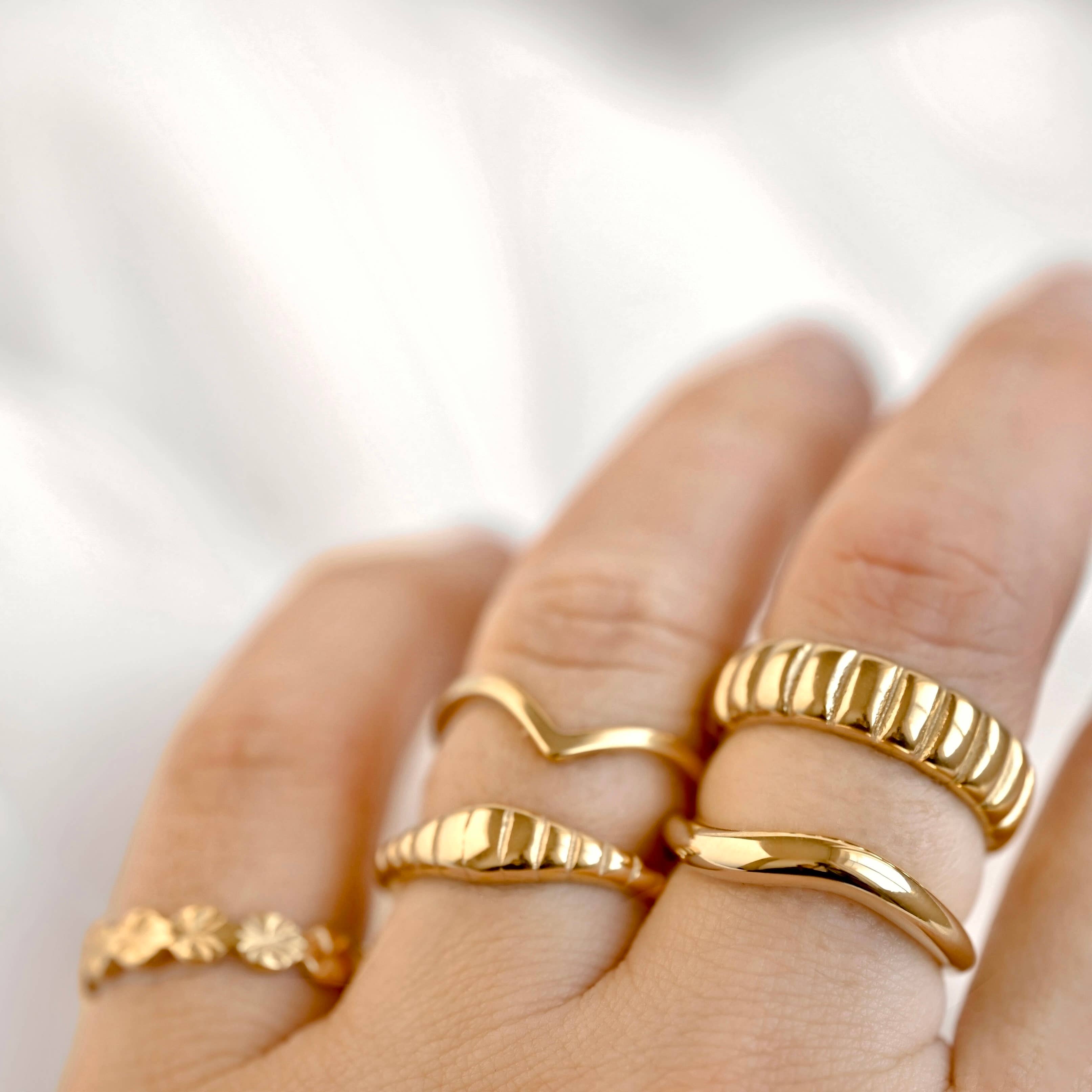 Blueyejewelry - Wholesale Band/Stacked Ring - Gold Stacker Rings - Tarnish-free Dainty and Bold Rings2