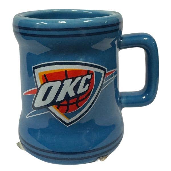 St. Louis Wholesale LLC - Wholesale Shot Glass - Oklahoma City Thunder Shot Glasses - S1 Ceramic Blue Mini
