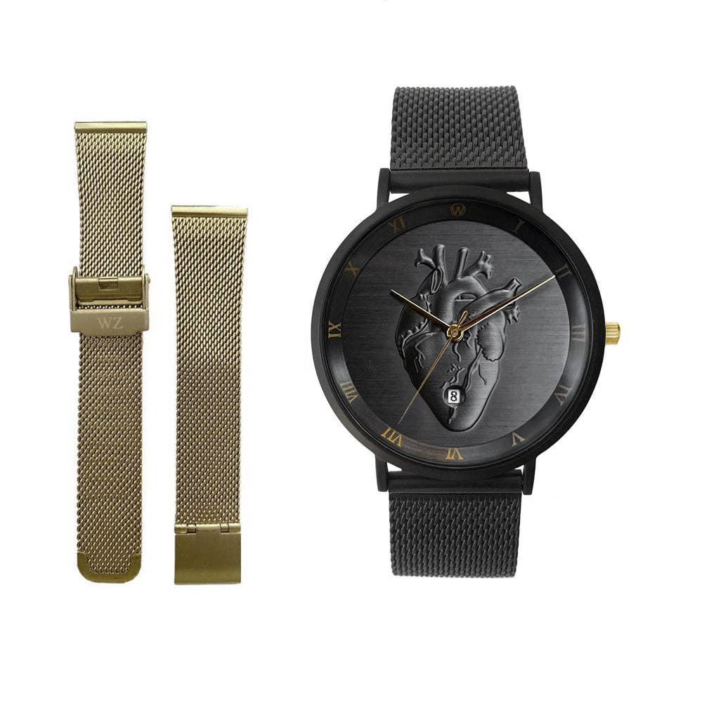 Woodstock Zambon – wholesale Wrist Watch – Unisex – Black Heart Waterproof Watch6