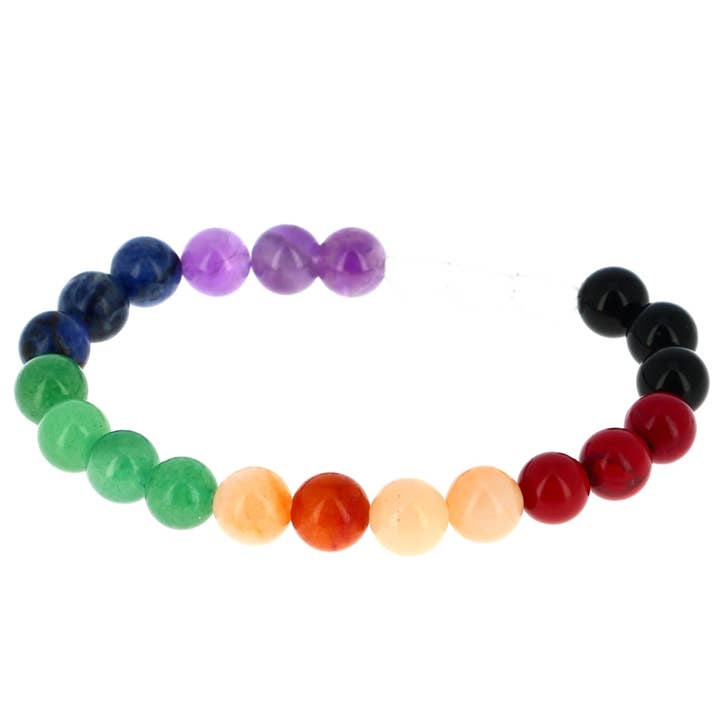 7 chakra bracelet 8 mm beads for wholesale by Artisans de Madagascar