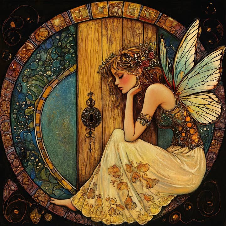 "Home" Fairy Art Tambourine and Ribbon Wall Accent for wholesale by Bodhi Leaf Market