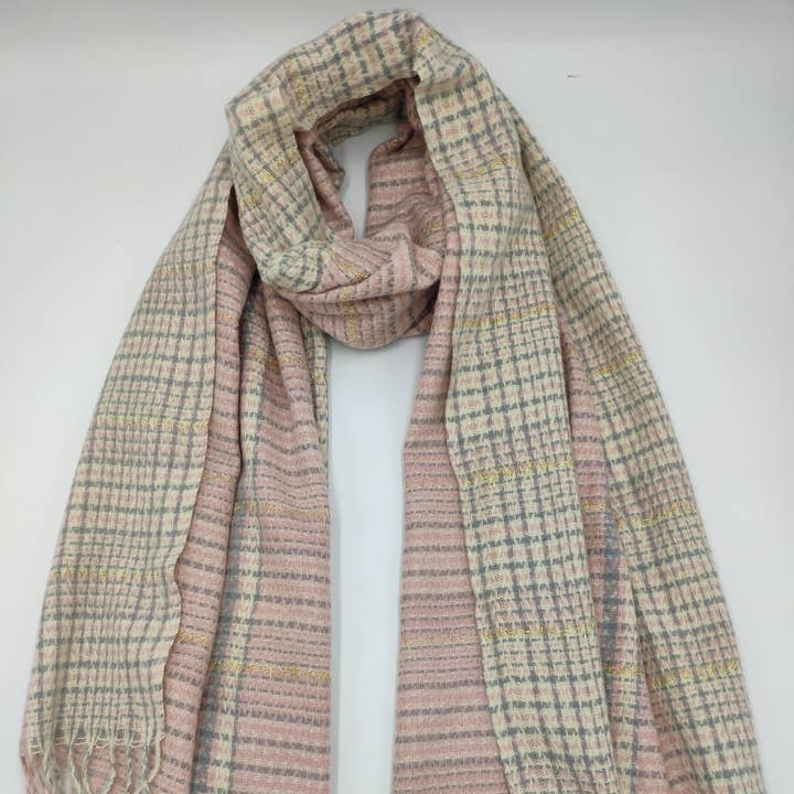 plaid scarf with lurex-E26311 for wholesale by Charmant
