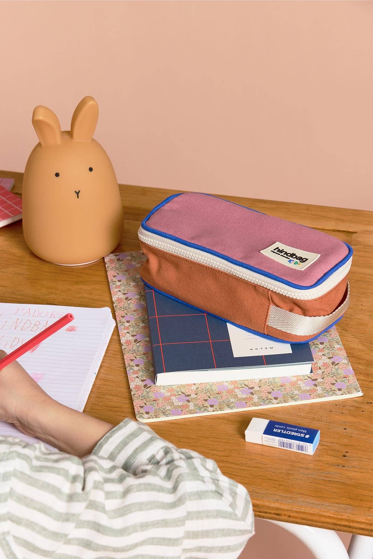 Hindbag - Wholesale Pencil Case/Pouch - Max Tricolor Pencil Case Blush Pink