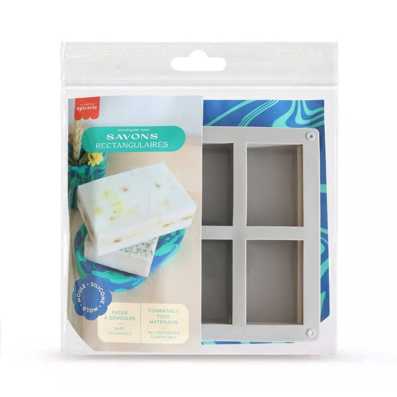 La Petite Épicerie – Engroshandel Håndværk forsyninger – Silikoneform til 6 rektangulære sæber0