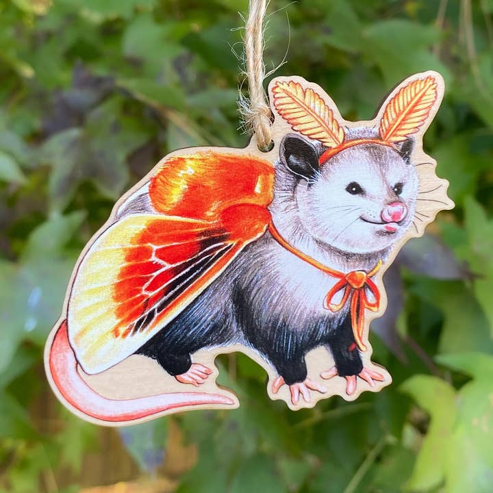 Flanell Moth Opossum Trätryck Julprydnad för wholesale av Allison Stoiser Art