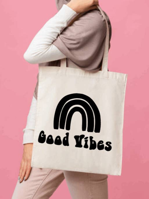 Good Vibes Boho Canvas draagtas | Milieuvriendelijk voor wholesale door TheDailyCo