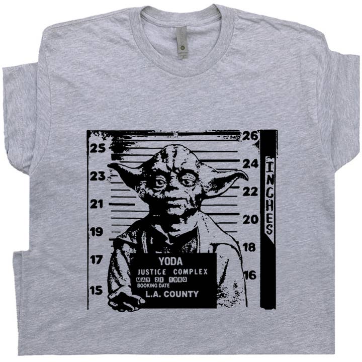 Yoda Mugshot Shirt Star Wars Theme Funny Retro 80s Vintage for wholesale by Shirtmandude Co