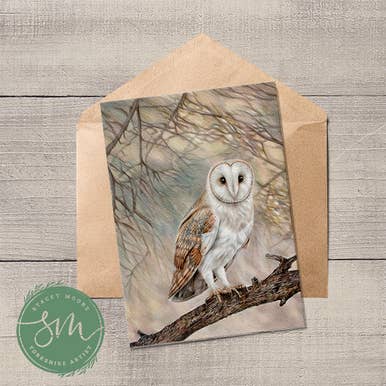 Stacey Moore Ltd - Wholesale Everyday Greeting Card - Barn Owl Greetings Card1