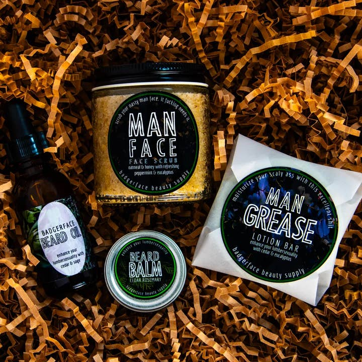 Badgerface Beauty Supply - Wholesale Bath & Body Set - Men's - Men's Gift Set. Plastic Free Gift Set. Gift Ideas For Men.1