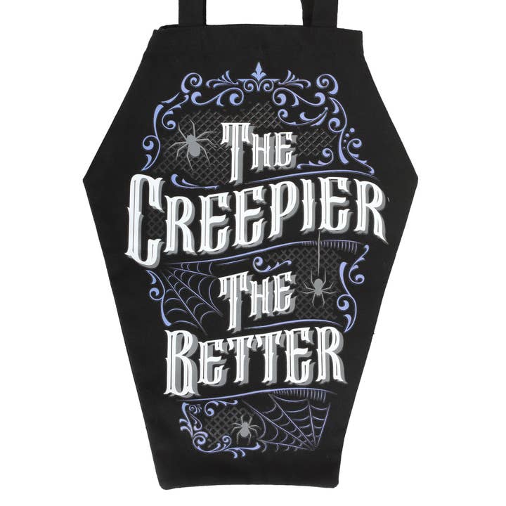 Something Different Wholesale - Wholesale Tote Bag - Unisex - Gothic The Creepier the Better Coffin Shaped Tote Bag