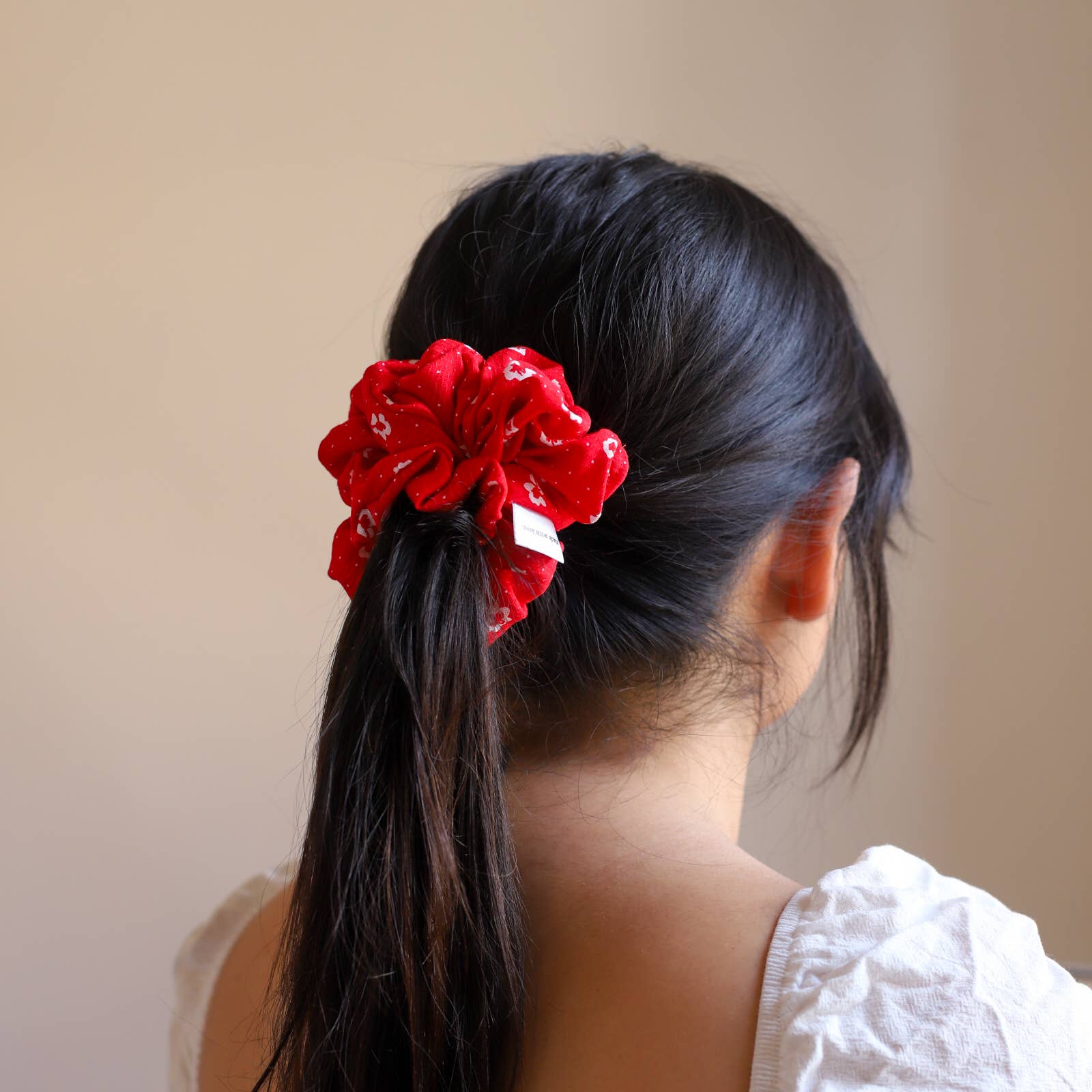Wild Rose Accessories - Wholesale Scrunchie - Women's - Red Floral Scrunchie3