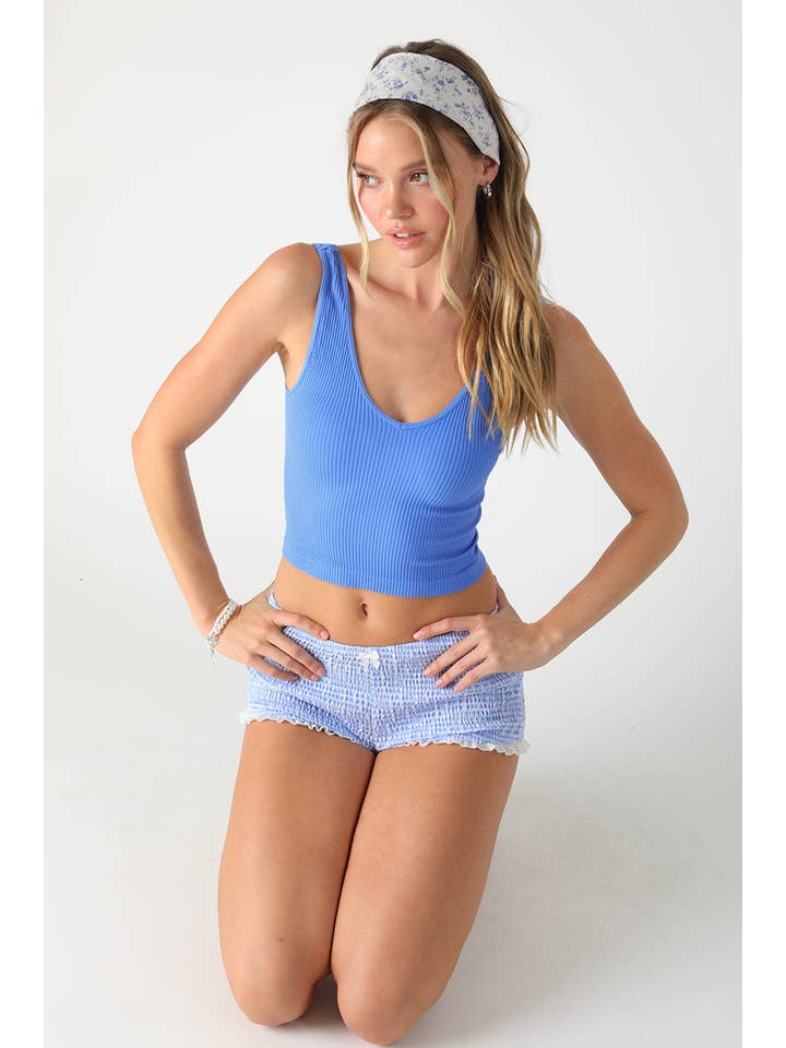 NIKIBIKI - Vente Haut en maille – femme - NS8152 - Crop top côtelé réversible35