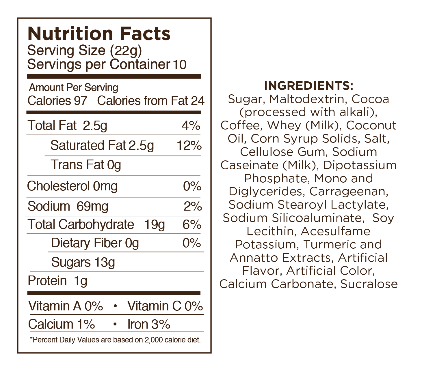 Fireside Coffee Co. - Vente Cafés/expressos instantanés - Double Chocolate Cafe Moka, canette de 8 oz6