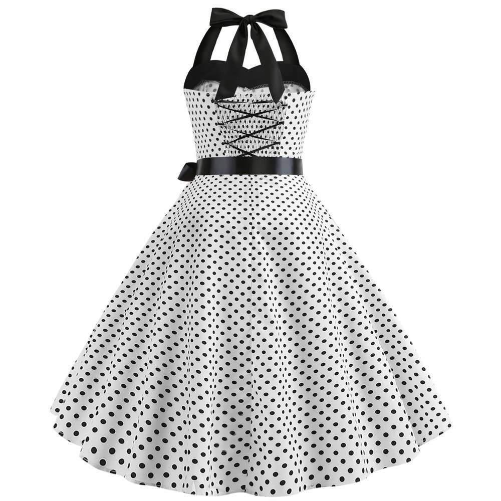 Rosa Clothing - Wholesale Dress - Women's - Vintage Polka Dot Halter Dress6