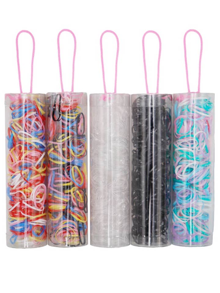 Mini Elastic Rubber Band Hair Ties - 60 tubes for wholesale by Cap Zone