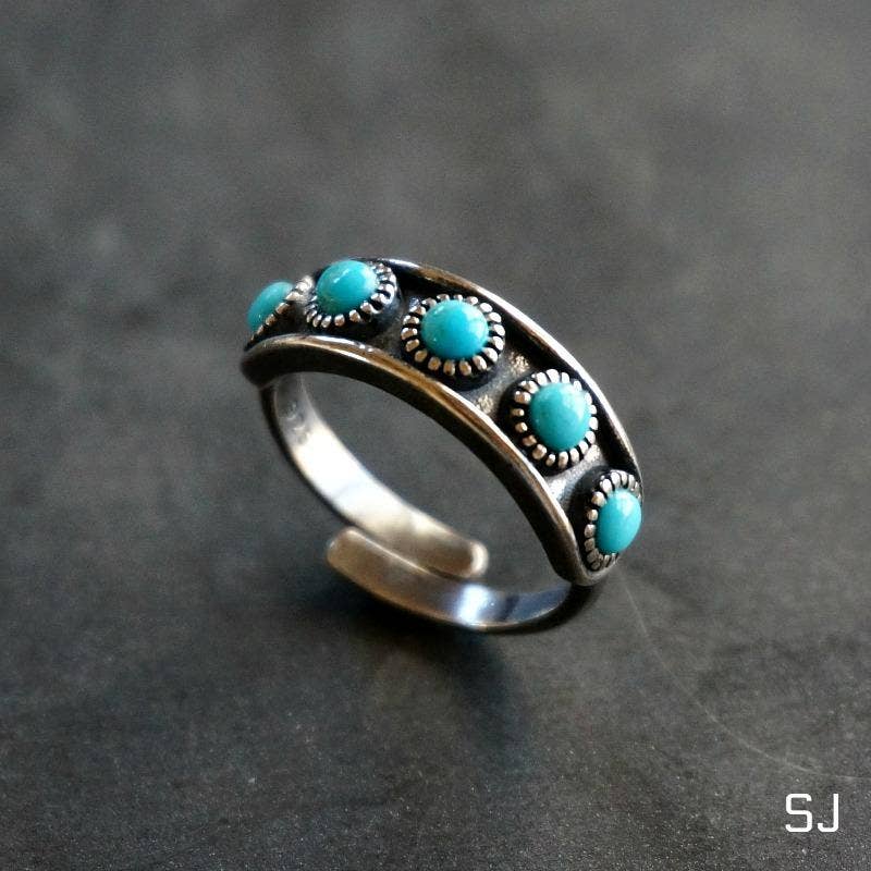 Sowell Jewelry - Wholesale Band/gestapelde ring - Hachi turquoise ringband