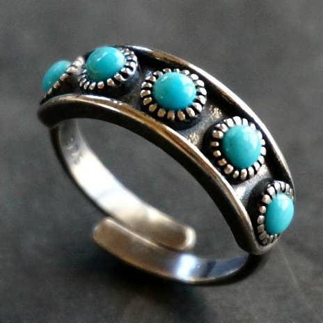 Sowell Jewelry - Wholesale Band/gestapelde ring - Hachi turquoise ringband0