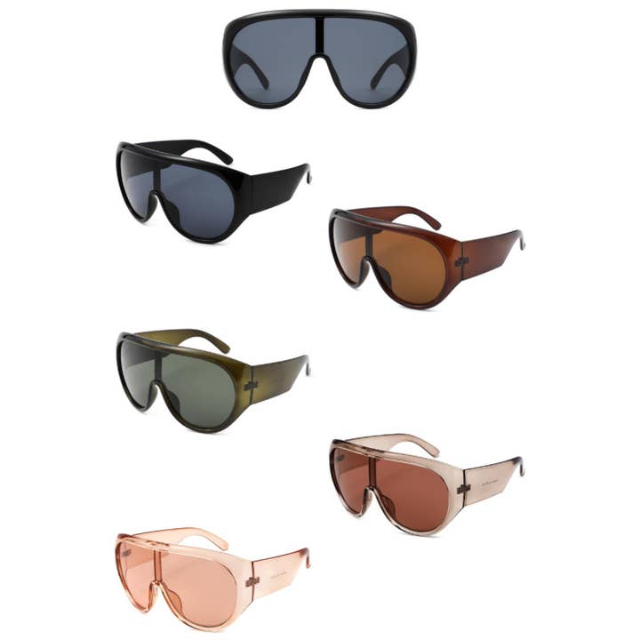 Oversize Shield Sleek Futuristic Fashion Sunglasses for wholesale by Cramilo Eyewear