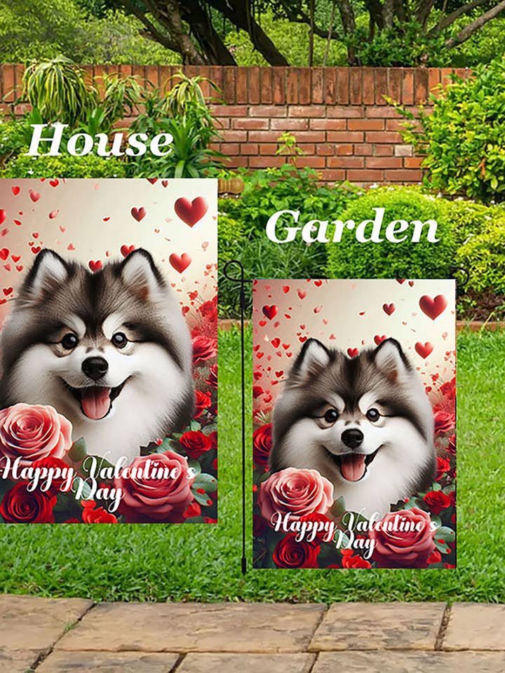 Pomsky - Valentine Husflagga för wholesale av Best of Breed Products