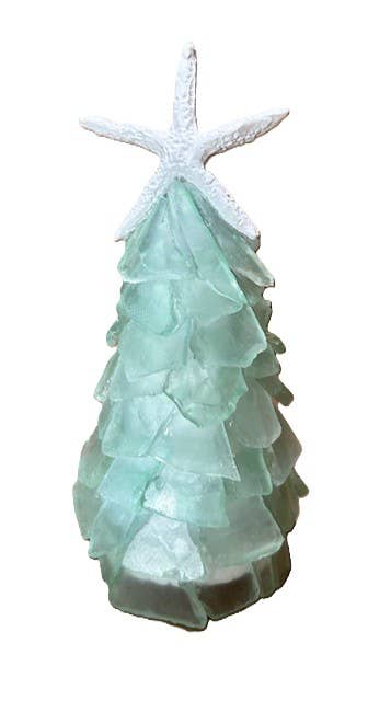 A SEAGLASS CREATION/SALTY SIGNS DESIGNS - Wholesale Christmas Decoration -  Mini Seaglass Christmas Tree No Lights Resin Starfish, 6 in1
