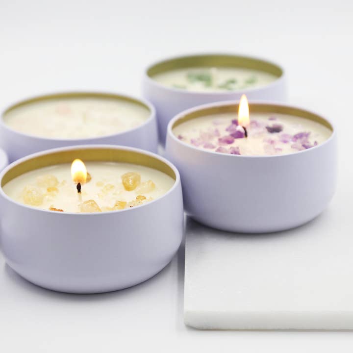 Acute Designs - Wholesale Travel candles - Crushed Crystal Candle -Amethyst, Rose Quartz, Citrine, Jade6