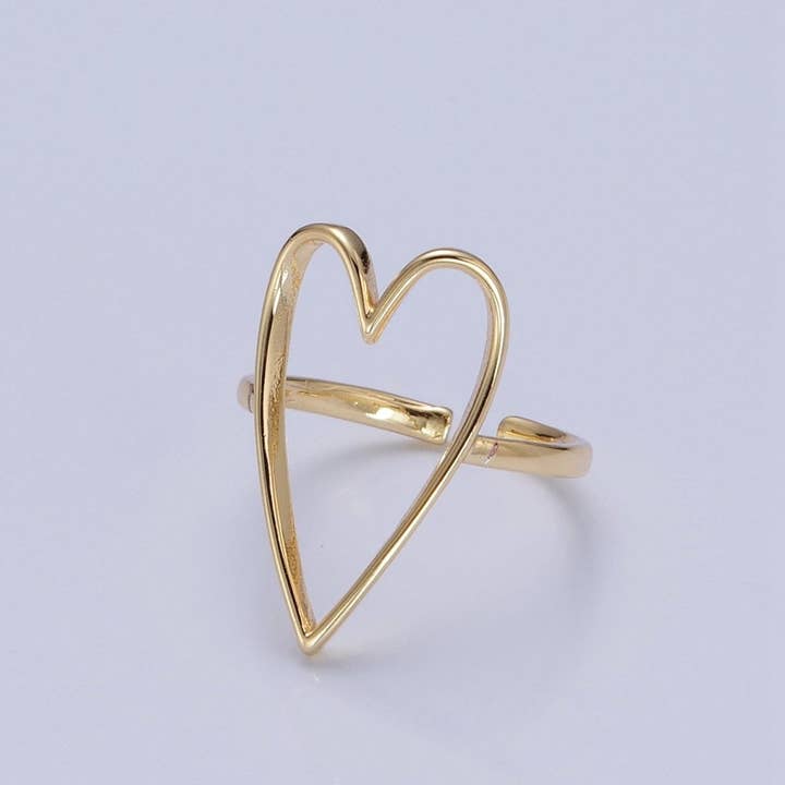 Aim Eternal – Engroshandel Statementring – Enkel guld hjerte ring O-762