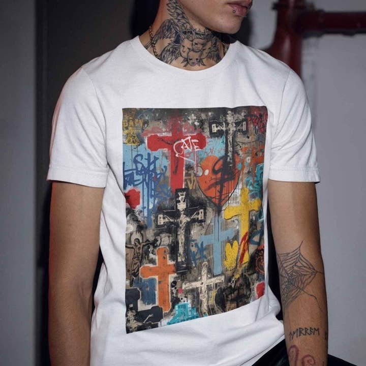 Camiseta Cristiana Unisex Inspirada en la Fe con Graffiti Colorido | EE. UU. para venta al por mayor de Ohhh So Swag
