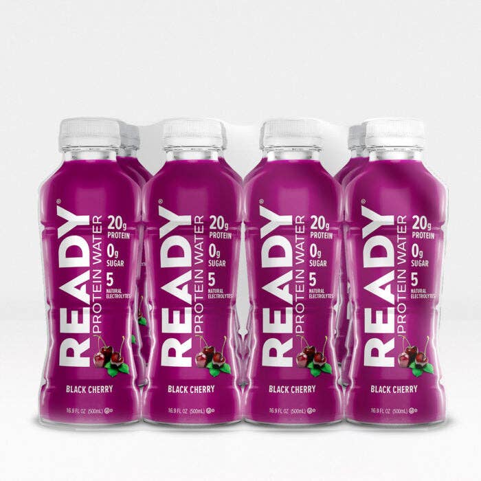 Ready - Vendita all'ingrosso Bevande isotoniche/energetiche - Ready® Protein Water - Black Cherry (confezione da 12 pezzi da 16,9 once)