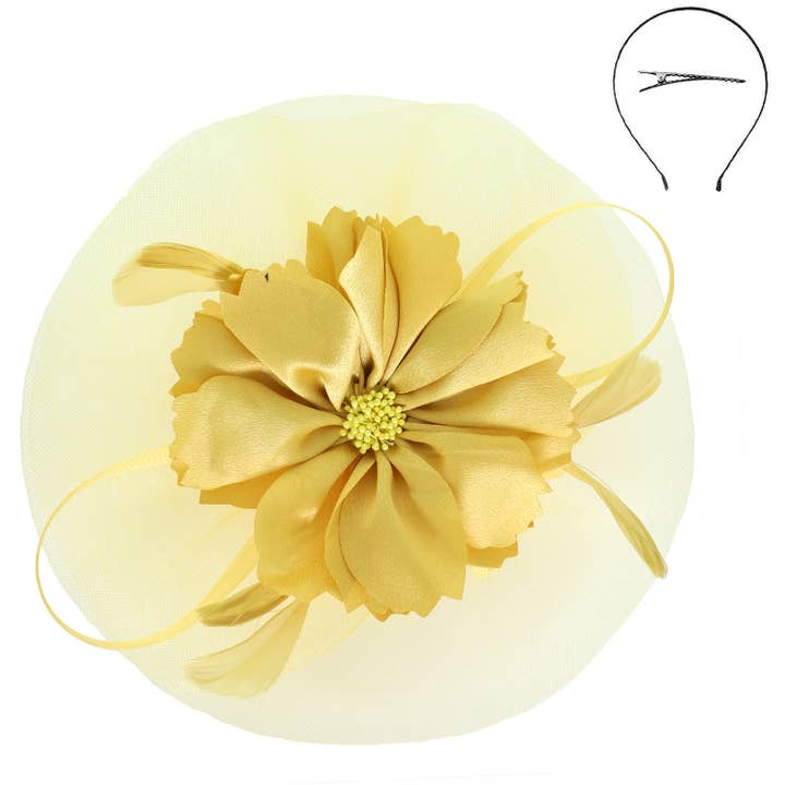 SP Sophia Collection - Wholesale Fascinator Hat - Women's - Elegant Floral Feathered Organza Mesh Fascinator10