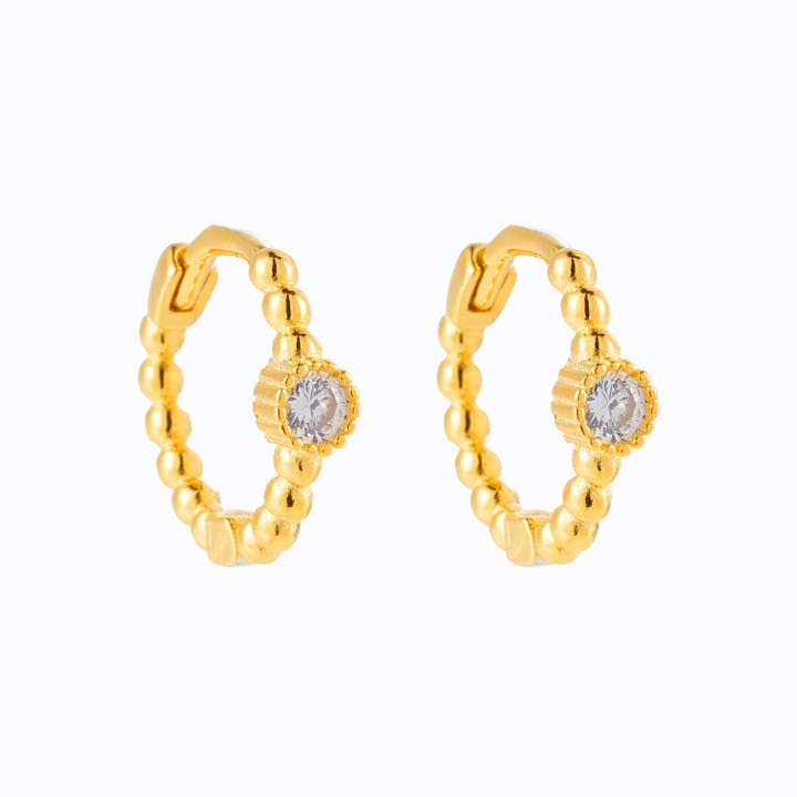 Margaret 925 Sterling Silver 18K Gold Plated Huggie Earrings for wholesale by Lillys Amsterdam