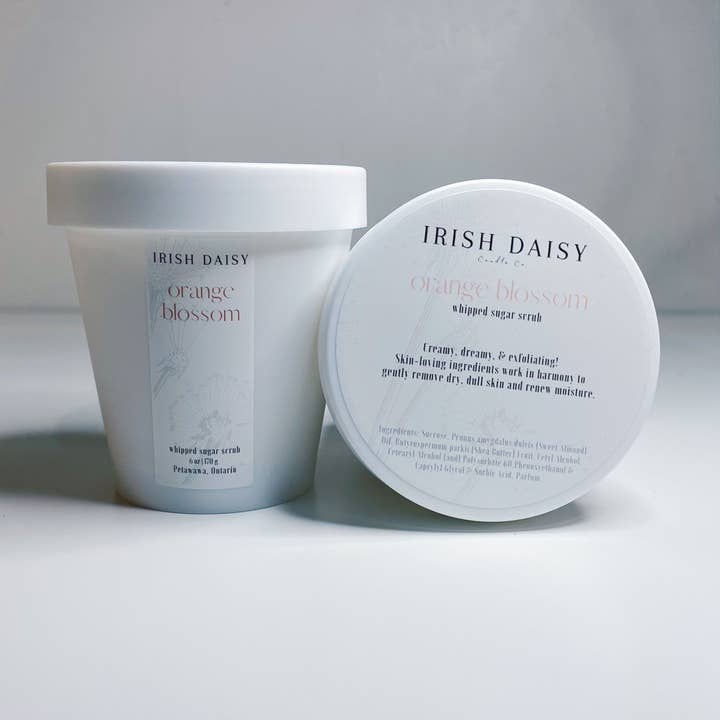 Orange Blossom Sugar Scrub for wholesale by Irish Daisy Candle Co.