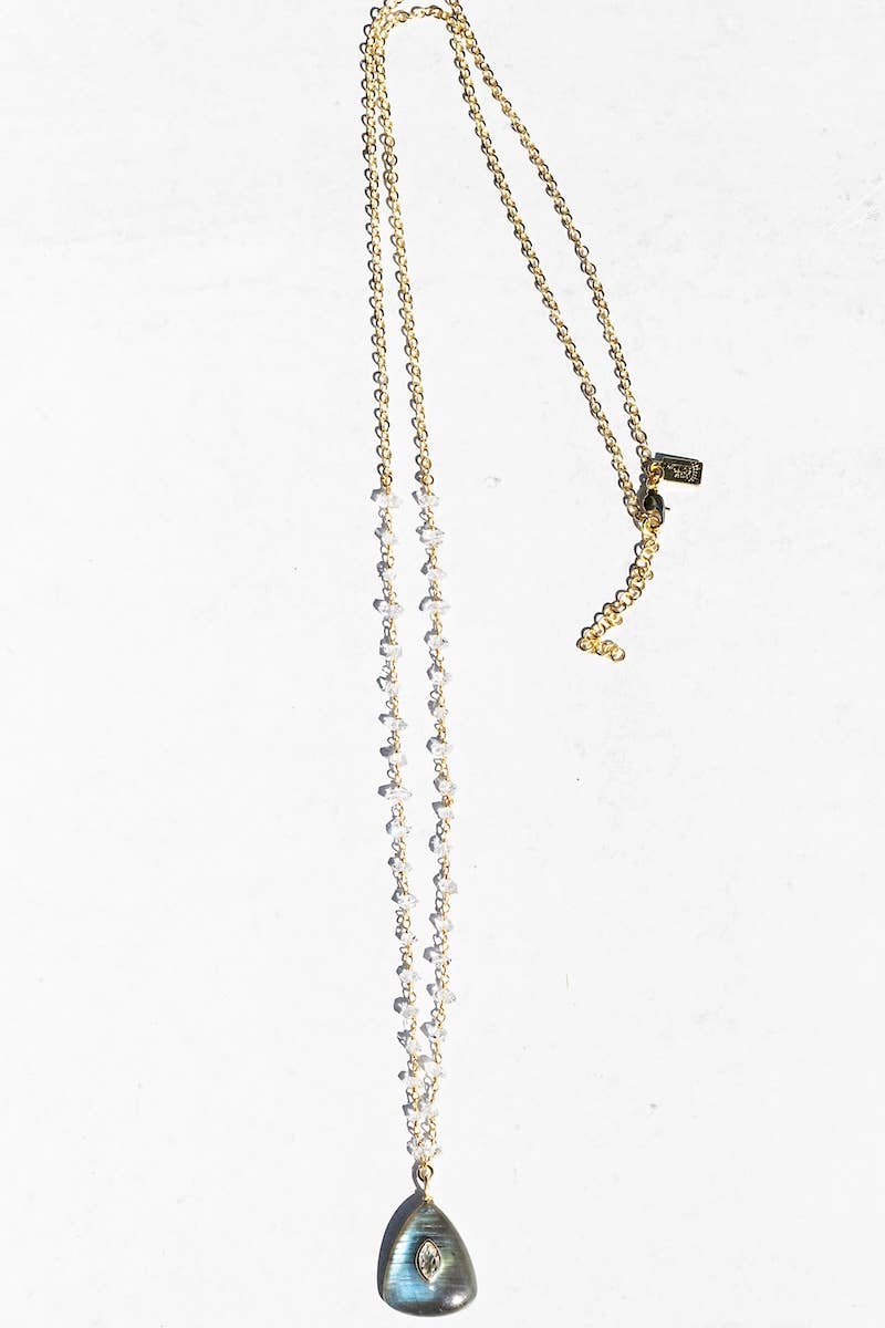 Native Gem – Colar pingente/pendente por atacado – COLAR AMULETO - LÁGRIMA DE LABRADORITE1