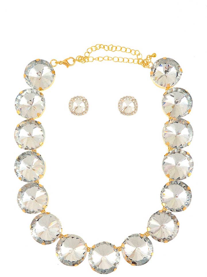 Colar grande conjunto de strass 1031 por atacado de anbfashion