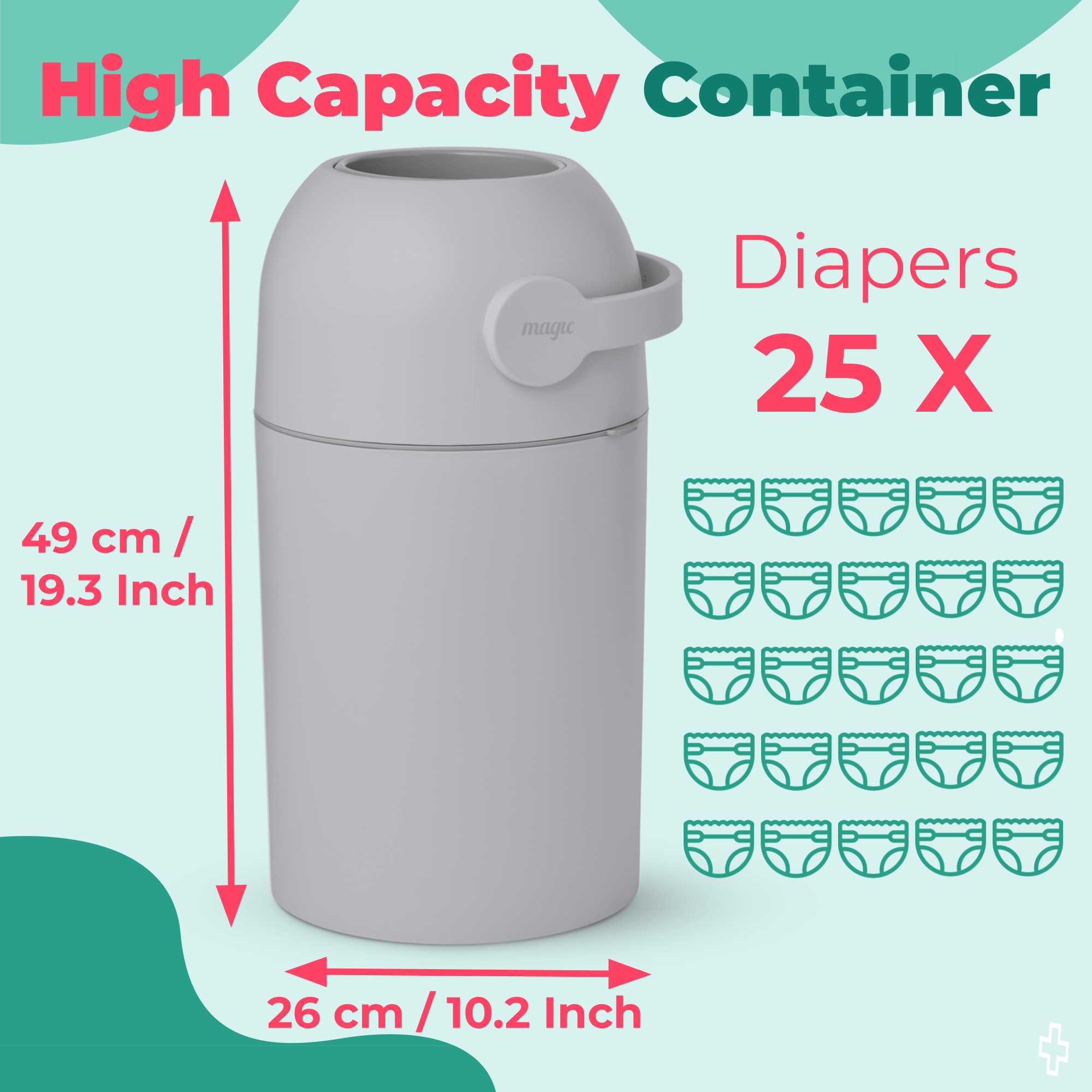 SHEERUN - Wholesale Diaper Caddy - Baby - Pure Magic Majestic Diaper Pail (Patented Odor-Stop System)19