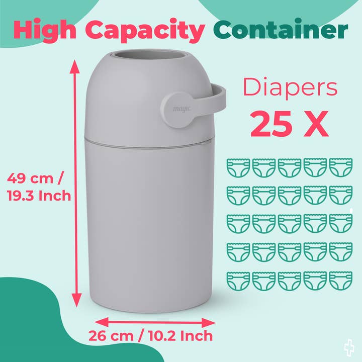 SHEERUN - Wholesale Diaper Caddy - Baby - Pure Magic Majestic Diaper Pail (Patented Odor-Stop System)19