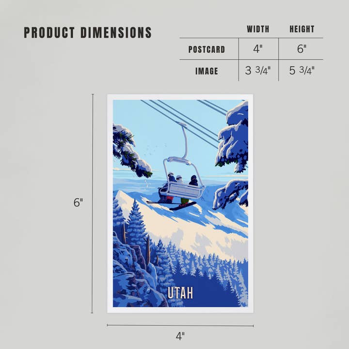 Lantern Press - Vendita all'ingrosso Cartoline - CARTOLINE PREMIUM Utah, Ski Lift Above The Trees
