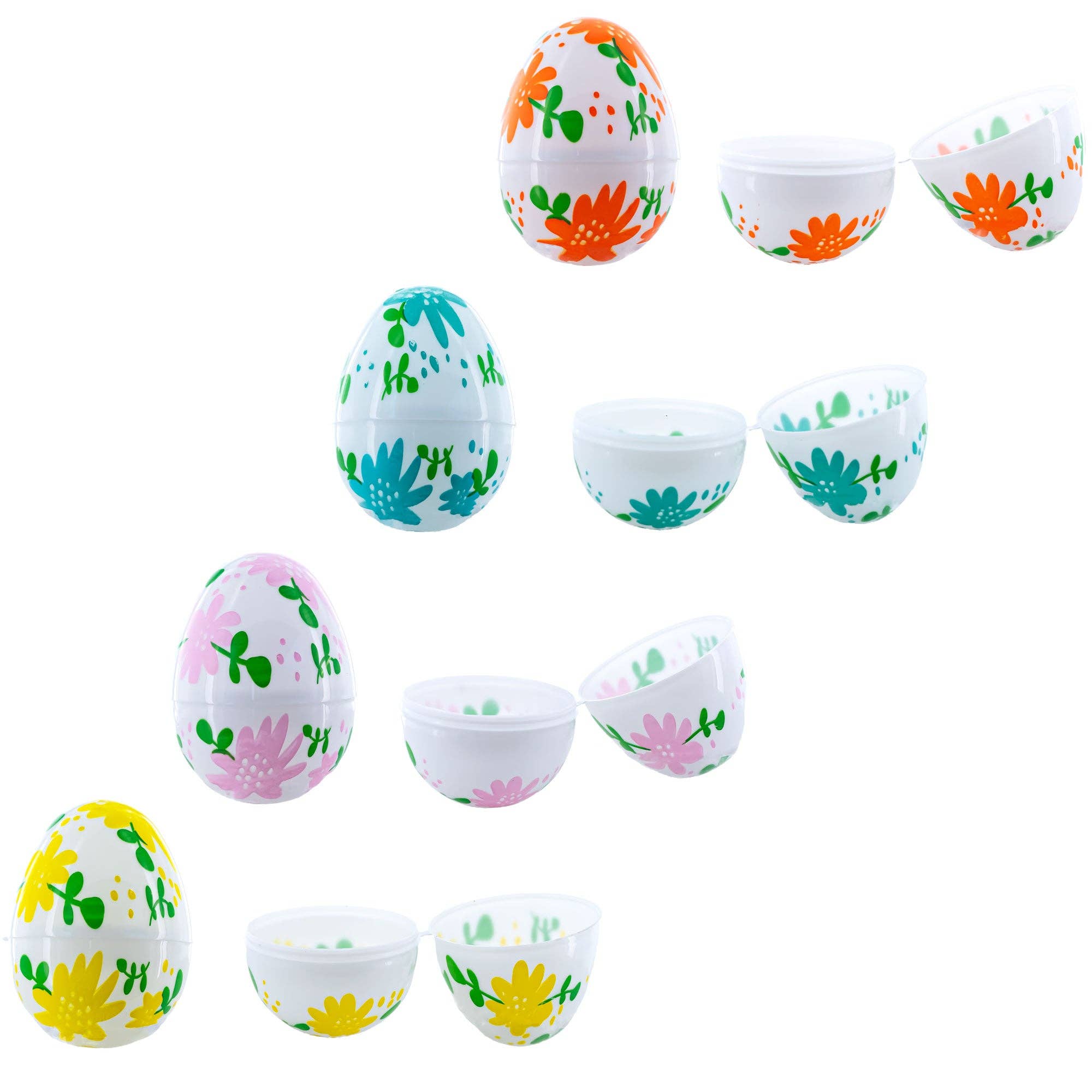 BestPysanky - Vente Décorations de table - Fleurs Fantaisistes : Ensemble de 24 Fleurs sur Œufs de Pâques en Plastique Blanc, 2,25 Pouces Chacun1