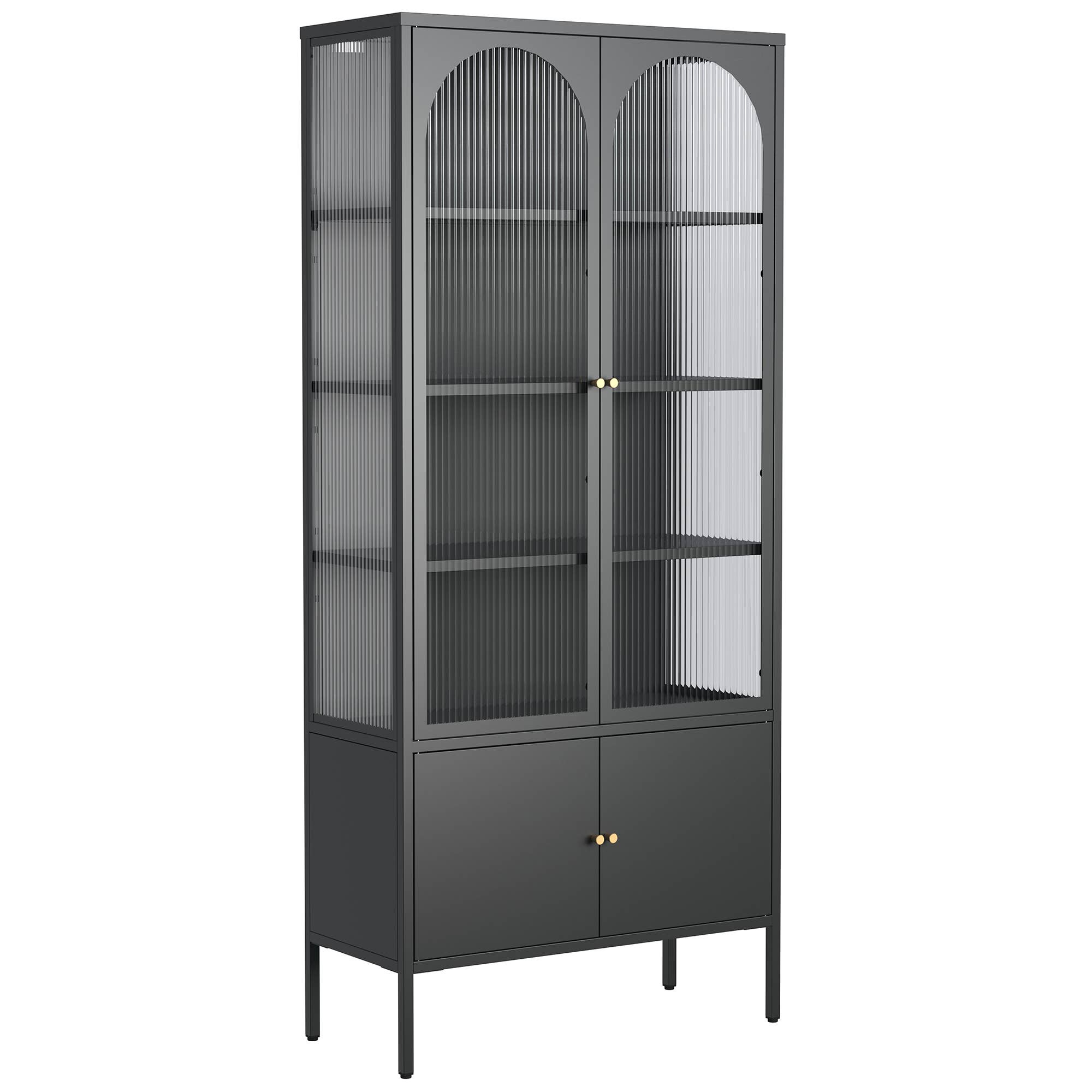 Glamour Home - Wholesale Cabinet - Benton 70.94-inch Black Four Door Metal Storage Cabinet5