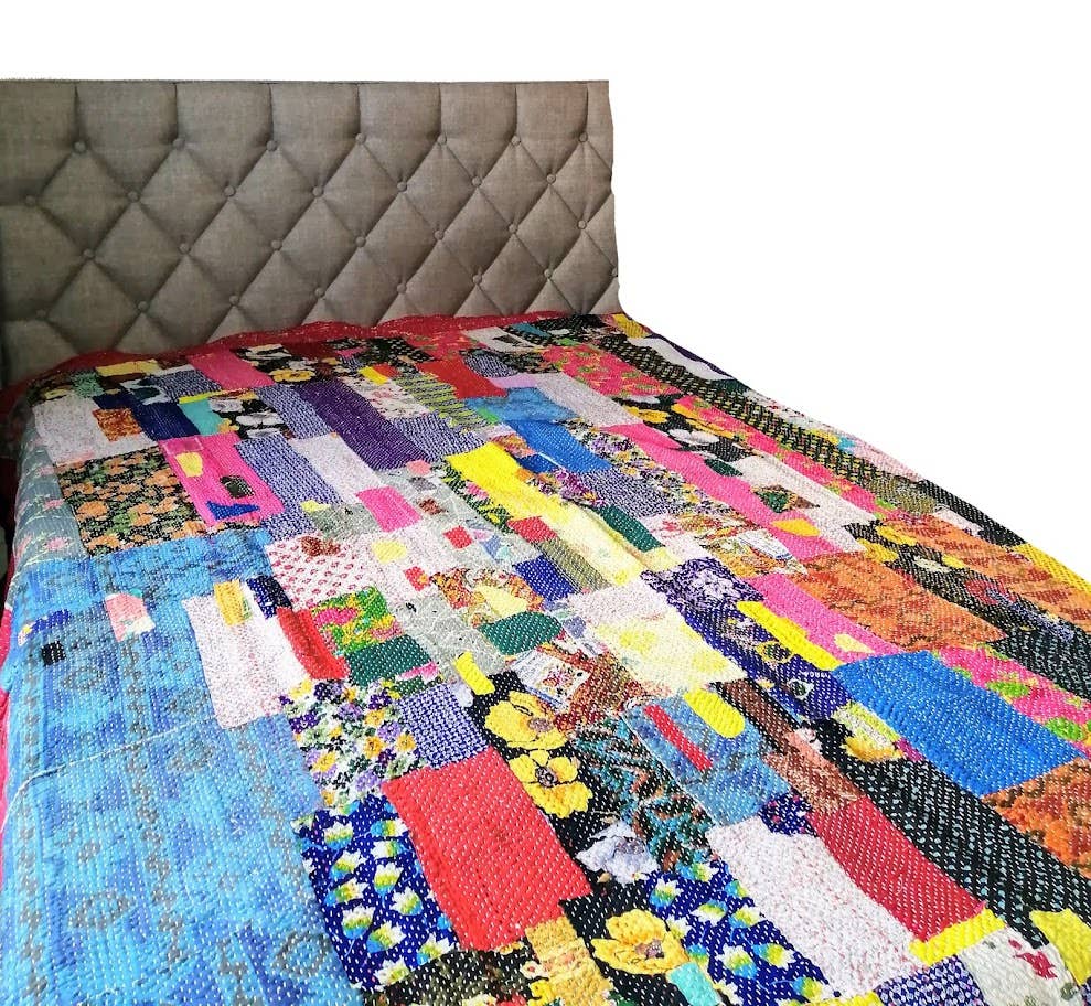 Homesoul - Vendita all'ingrosso Plaid - Plaid vintage Kantha con pesante patchwork7