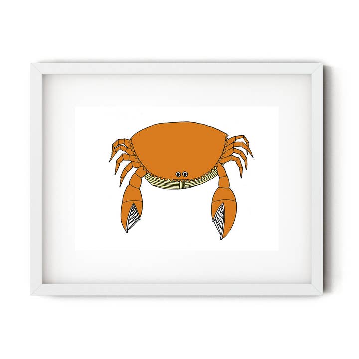 Crabe - Rond (imprimé) pour la vente par A Duck Amuck Gift Shop & Art Studio