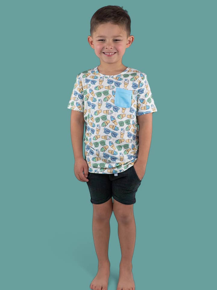 Dream Big Little Co. - Wholesale T-Shirt - Kids - COOL SUMMER DREAM POCKET TEE