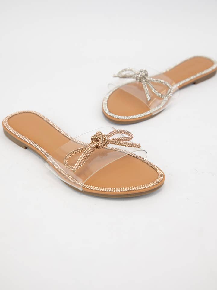 CCOCCI - Vente Sandales – femme - RUBAN EN STRASS ROO-09 SUR GLISSIÈRES SUPÉRIEURES TRANSPARENTES