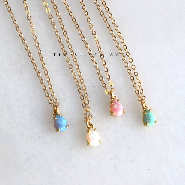 The Silver Wren - Wholesale Pendant/Charm Necklace - Nyla Ultra Tiny Opal Necklace