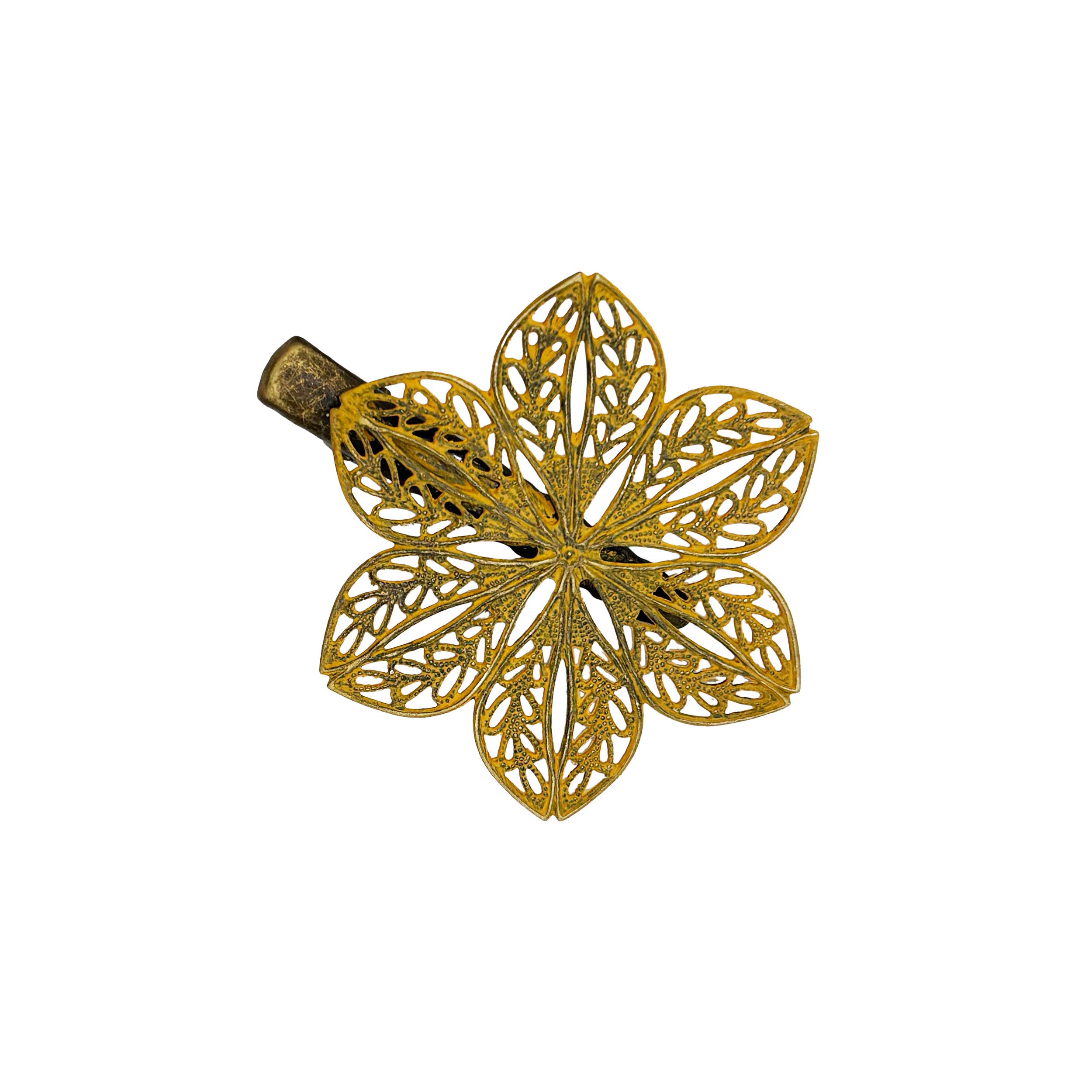 Gleeful Peacock - Wholesale Hair Clip - Women's - Plucky Flower Filigree Hair Clip1