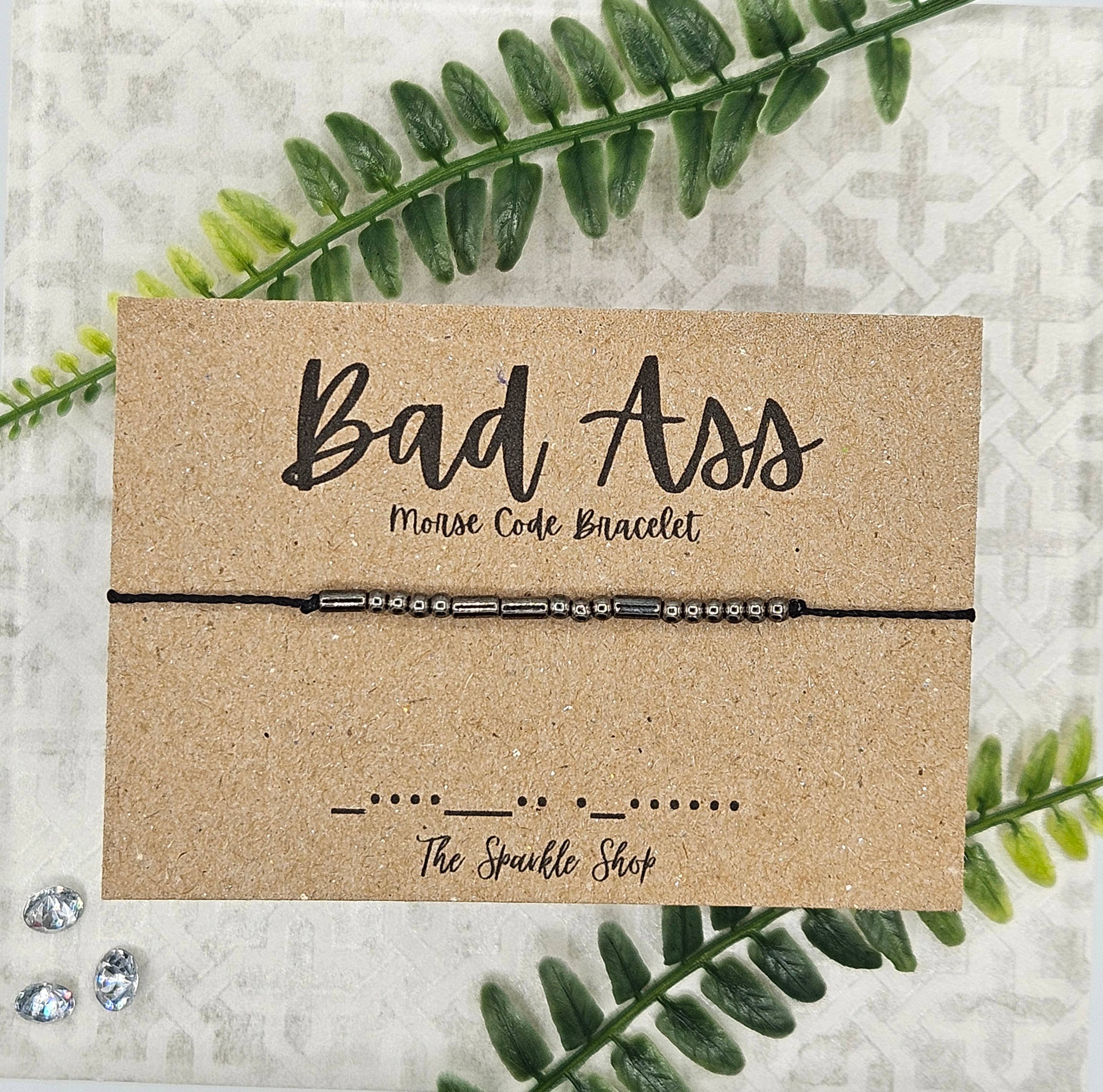 The Sparkle Shop - Wholesale Beaded Bracelet - Handmade Morse Code Bracelet - Badass1